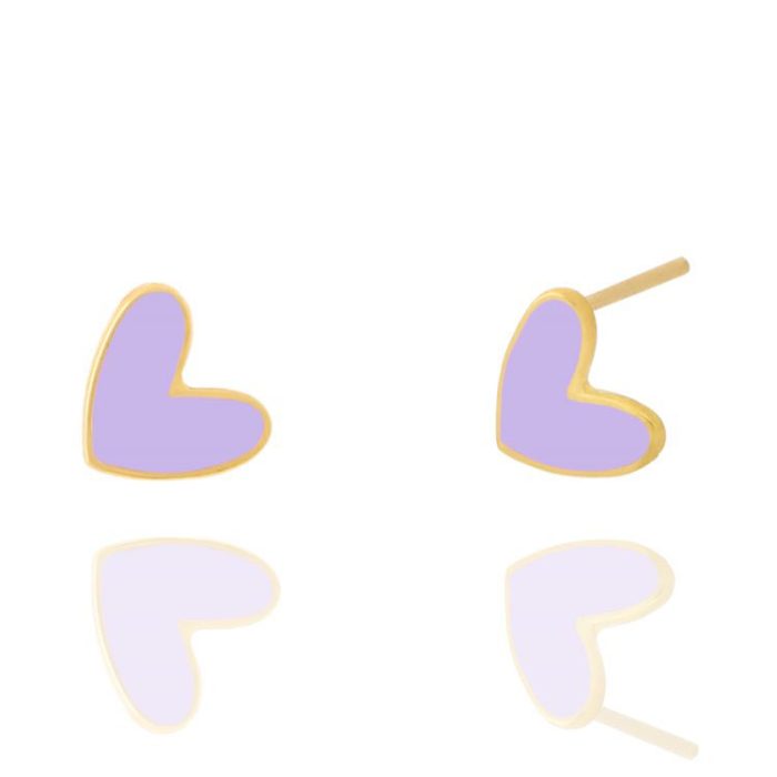 گوشواره طلا قلب یاسی